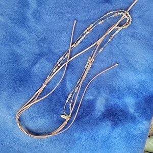 Plunder Adjustable Bead and Suede Necklace